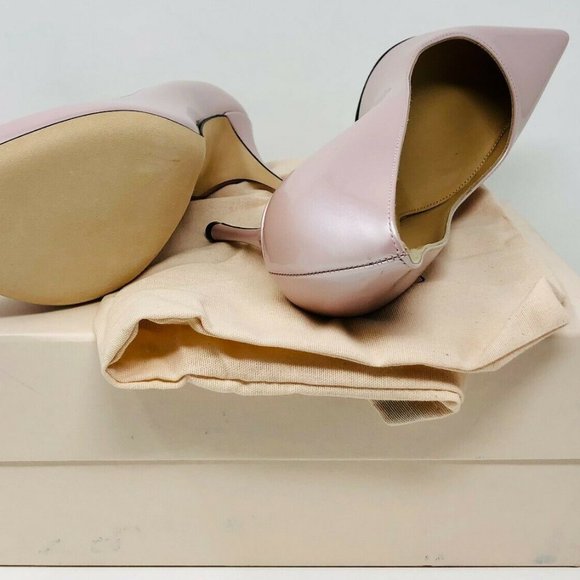 Sergio Rossi Godiva Pumps Neutral Pink Pearl Shimmer Leather Women's Shoes - Picture 5 of 6